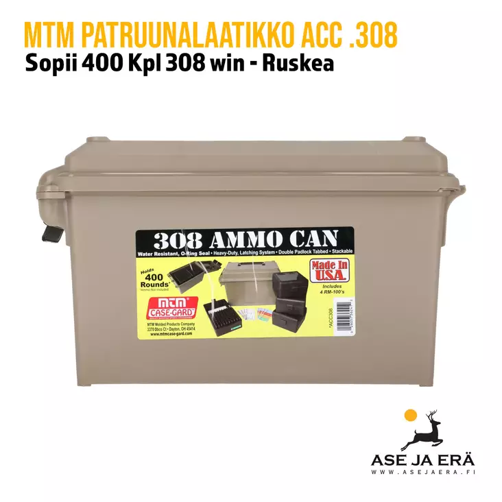 MTM ACC 308 patruunalaatikko 4xRM100 - Kiväärin patruunoille - 026057362410 - 1
