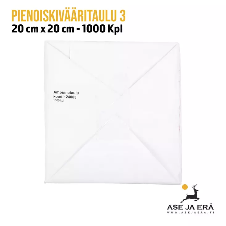 Pienoiskivääritaulu 3 20x20, 1000 kpl - kuva pakkauksesta - Ampumataulut - 240030 - 1