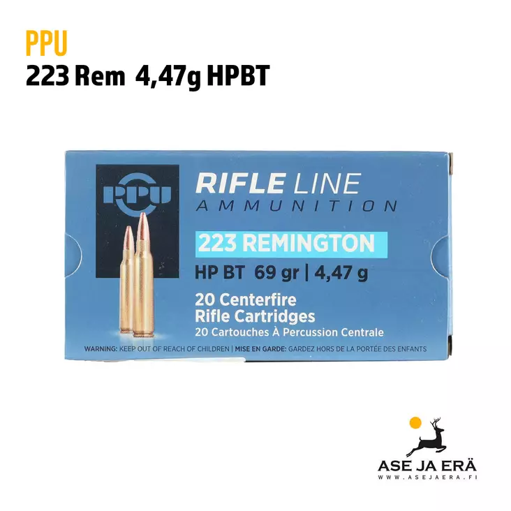 PPU 223 Rem HP BT 4,47g Kivääripatruuna - 223 kaliiperi - 8605003815600 - 1