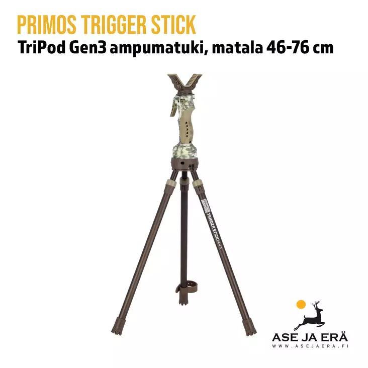 Primos Trigger Stick TriPod Gen3 ampumatuki, matala 46-76 cm - Yleiskuva - Tripod- ja Bipod-ampumatuet - 010135658120 - 5