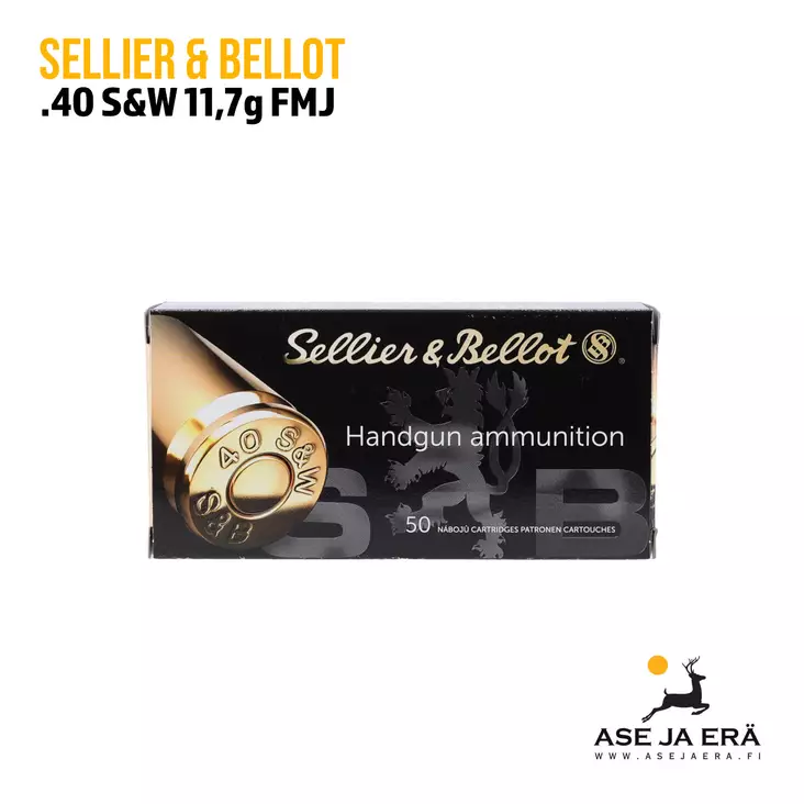 Sellier & Bellot 40 S&W FMJ 11,7g pistoolinpatruuna - Muut pistoolinpatruunat - 8590690311200 - 1
