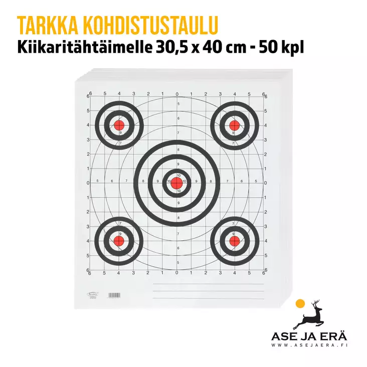 Tarkka kiikarin kohdistustaulu 30,5 x 40 cm, 50 kpl - yleiskuva - Ampumataulut - 24050 - 1