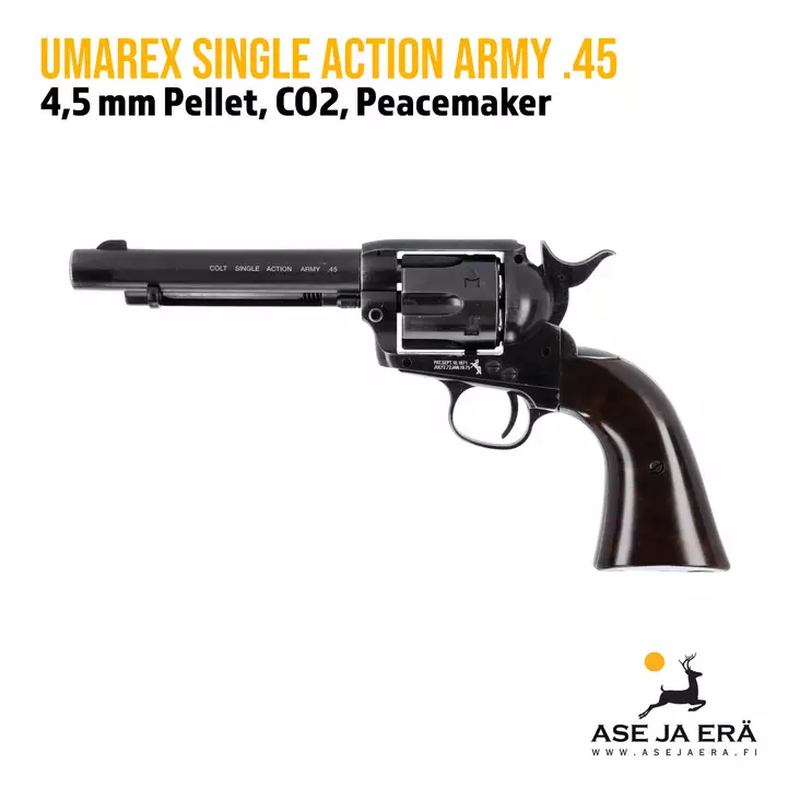 Umarex Colt Single Action Army Peacemaker Diabolo, Antique finish 4,5 mm CO2 ilma-ase revolveri - Ilma-aseluoti ilmapistoolit - 4000844611550 - 2