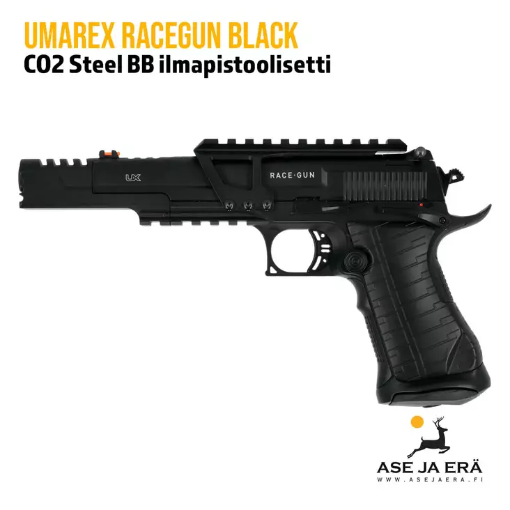 Umarex Racegun Black CO2 Steel BB ilmapistoolisetti - sivulta ilman tähtäintä - CO2 kaasutoimiset ilmapistoolit - 4000844496720 - 1