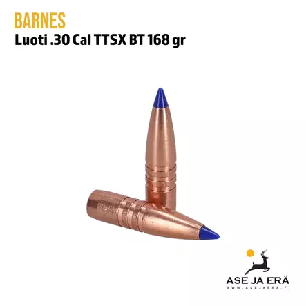 Luoti 30 cal Barnes Tipped TTS-x 168gr boattail - Kaksi luotia - .30 luodit - 716876308781 - 3