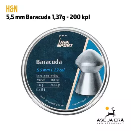 5,5mm H&N Baracuda 1,37g  200 Kpl - Yleiskuva - 5,5 mm luodit - 4047058001951 - 7