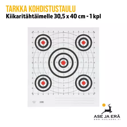 Tarkka kiikarin kohdistustaulu 30,5 x 40 cm, 1 kpl - yleiskuva - Ampumataulut - 6410362405001 - 6