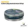 6,35mm H&N Grizzly 2,02g ilmakivääriluoti 150 kpl - rasia sivusta - 6,35 mm luodit - 4047058018461 - 4