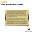 9,3mm/.366 Tarvas luoti 16,2 g 50 kpl - Myyntipakkauksen tausta - Muut luodit - 6430052780041 - 7