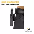 Ghost Hybrid holster Glock oikeakätinen - Ase kotelossa puettuna mallin päälle - IPSC kotelot - SGHD01 - 14