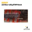 Hornady Superformance Match® 223 Rem 4,86g BTHP kiväärinpatruuna - 223 kaliiperi - 090255802641 - 1