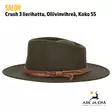 Salon Crush 3 lierihattu, Oliivinvihreä, Koko 55, sivusta - Metsästyshatut - 6419647007831 - 3