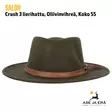 Salon Crush 3 lierihattu, Oliivinvihreä, Koko 55, suoraan edestä - Metsästyshatut - 6419647007831 - 5
