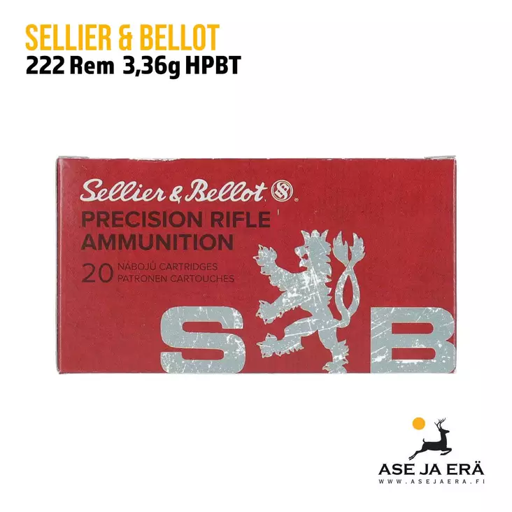 222 Rem Sellier & Bellot HPBT OTM 3,36g kiväärinpatruuna 20 kpl - 222 kaliiperi - 8590690332861 - 1