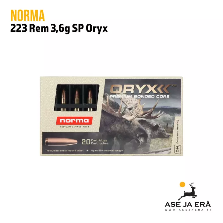 223 Norma Oryx 3,6g kivääripatruuna - 223 kaliiperi - 7393923157191 - 6