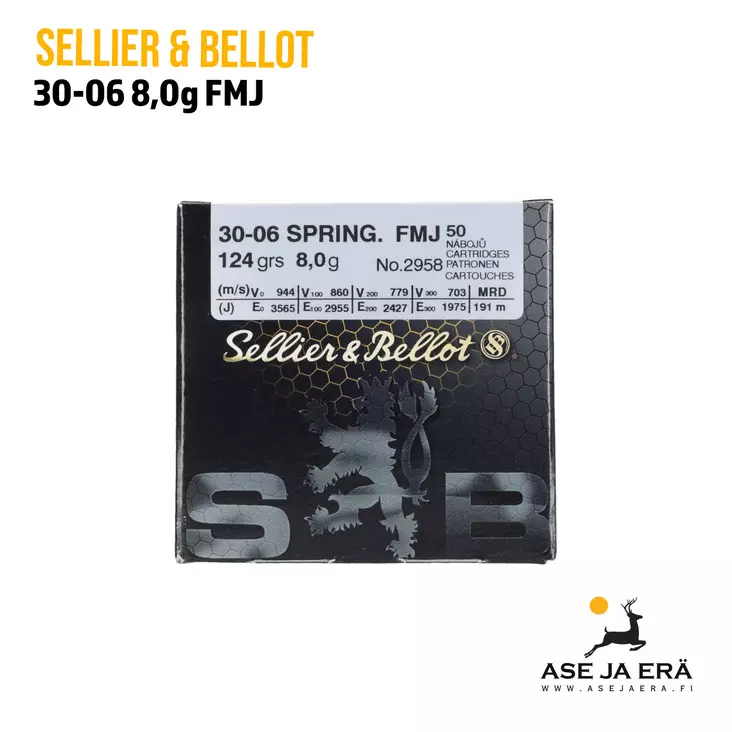 30-06 Sellier & Bellot 8g FMJ kiväärinpatruuna - 30-06 kaliiperi - 8590690340811 - 6