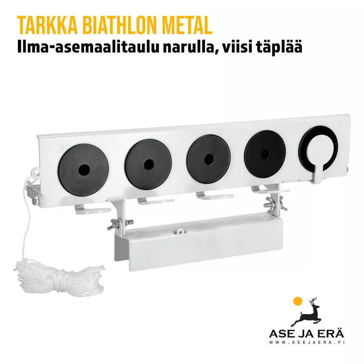 Tarkka Biathlon Metal ilma-asemaalitaulu narulla, viisi täplää - yleiskuva - Liikkuvat ampumataulut ja radat - 6410364008101 - 1