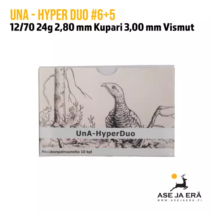 UnA HyperDuo 12/70 24g #6 + #5 haulikonpatruuna - 12/70 metsästyspatruunat - 6430068625411 - 1
