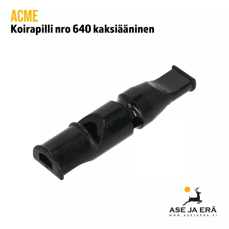 Acme koirapilli nro 640 kaksiääninen, yleiskuva etuviistosta
- Koiraohjaajan varusteet - 717668716401 - 1