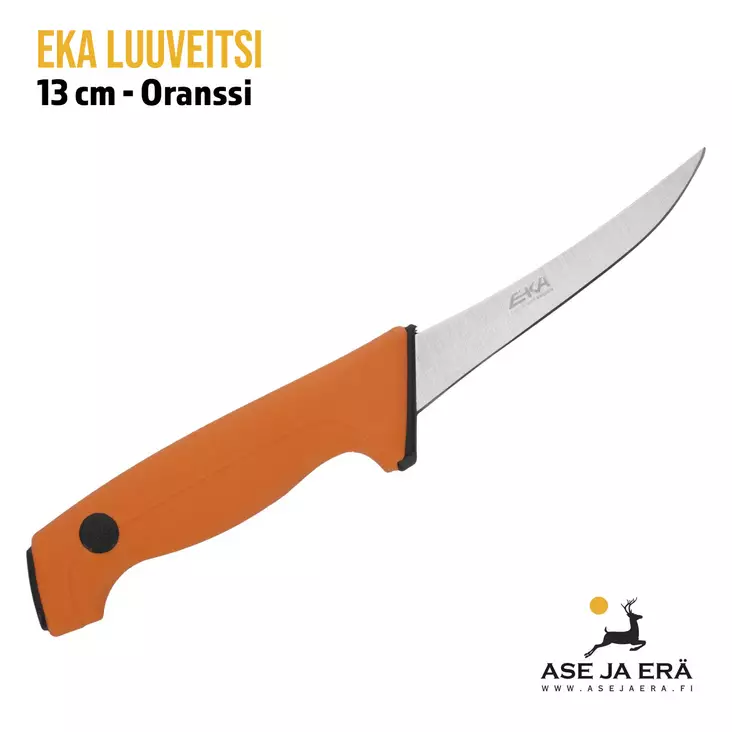 EKA luuveitsi 13 cm oranssi - sivulta - Avaus- ja nylkyveitset - 7391537301801 - 1