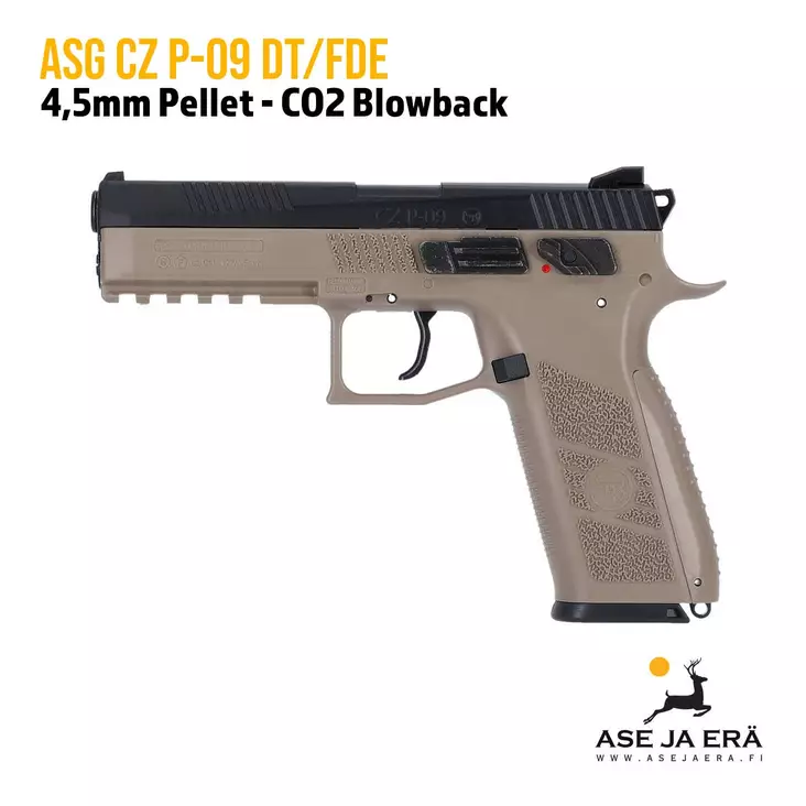 ASG CZ P-09 DT FDE CO2 4,5mm pellet ilmapistooli - Ilma-aseluoti ilmapistoolit - 5707843064651 - 1