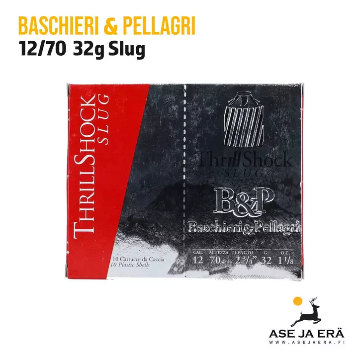 B&P Thrill Shock Slug 12/70 32g haulikonpatruuna - Täyteiset - 8034134043901 - 1