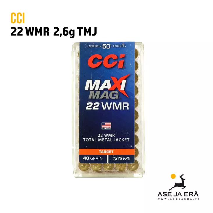 CCi Maxi-Mag 22WMR TMJ pienoiskiväärinpatruuna - 22 WMR patruunat - 076683000231 - 2