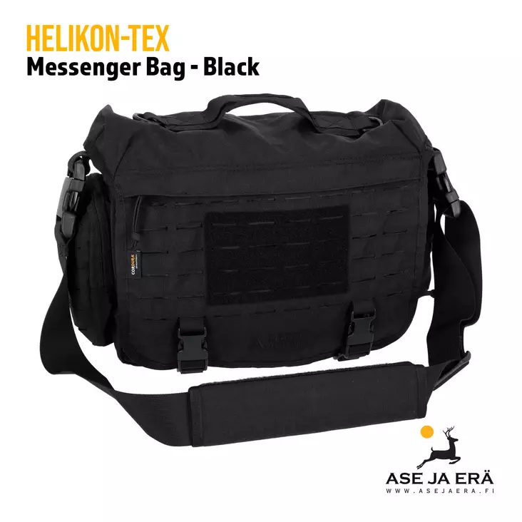 Helikon-Tex Messenger Bag laukku musta edestä - Reput ja laukut - 5902688040031 - 1