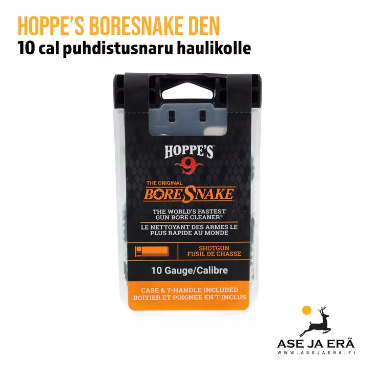 Hoppe's BoreSnake Den 10 puhdistusnaru kotelo etupuoli - Puhdistusnarut - 026285001181 - 1