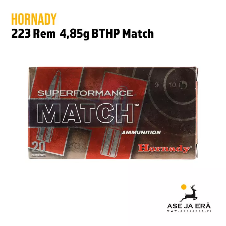 Hornady Superformance Match® 223 Rem 4,86g BTHP kiväärinpatruuna - 223 kaliiperi - 090255802641 - 1