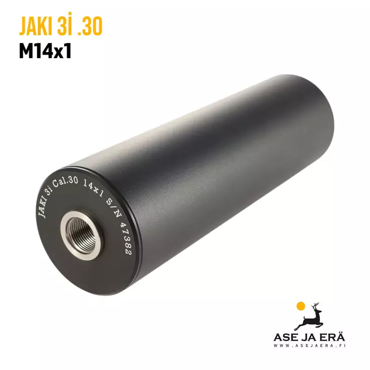 Jaki 3i cal .30 kiväärin äänenvaimennin mattamusta - Jaki äänenvaimentimet - jaki3i3014x1 - 1