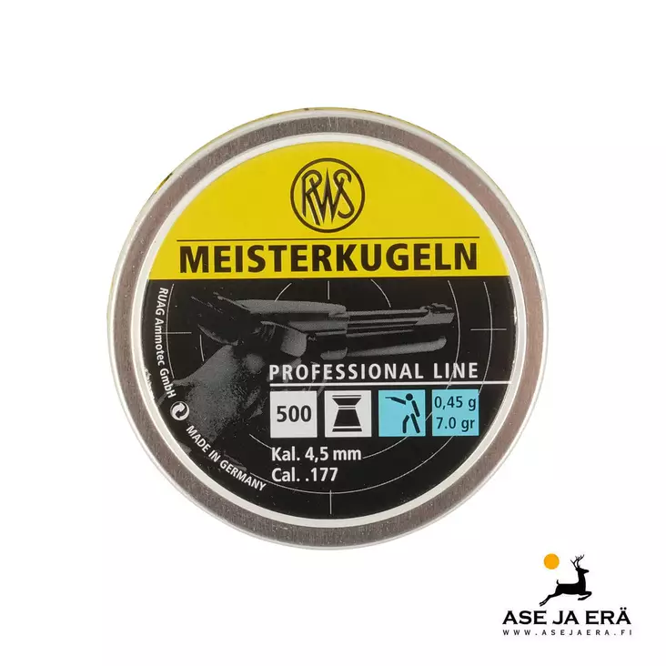 RWS Meisterkugeln LP 4,50 mm Ilmapistooli luoti 0,45g - 4,5 mm ilmapistooliluodit - 4000294154461 - 1