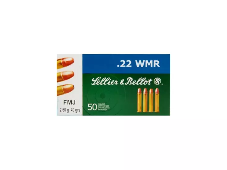Sellier & Bellot 22WMR 2,6g FMJ 50 kpl - 22 WMR patruunat - 8590690355211 - 1