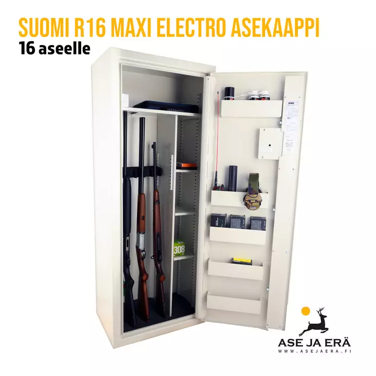 Suomi R16 Maxi Electro asekaappi - yleiskuva - Asekaappi 11-19 aseelle - 6438347037801 - 1