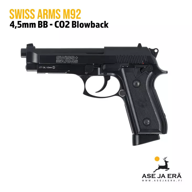 Swiss Arms M92 Blowback 4,5mm CO2 ilmapistooli - BB kuula ilmapistoolit - 3559962887091 - 1