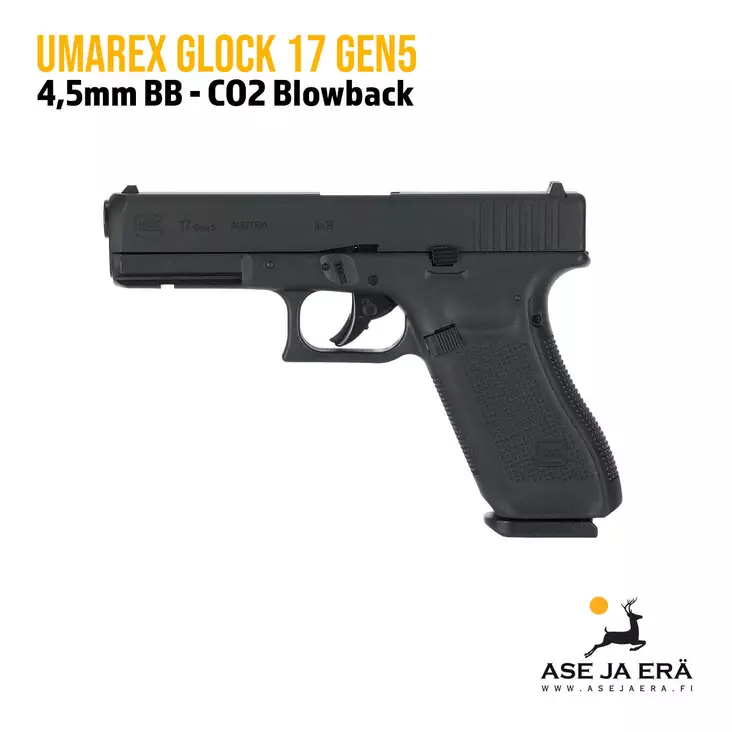 Umarex Glock 17 Gen5 Blowback 4,5mm CO2 BB ilmapistooli - BB kuula ilmapistoolit - 4000844659941 - 1