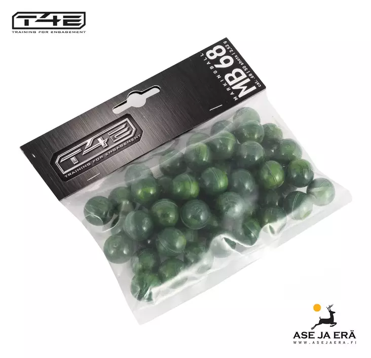 Umarex T4E .68 muovikuula vihreä 50 kpl - T4E kuulat ja kaasut - 4000844643971 - 1