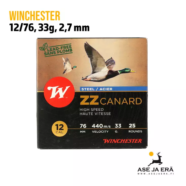 Winchester ZZ Canard Steel 12/76 33g haulikonpatruunaa - Lyijyttömät patruunat - 634957782261 - 1