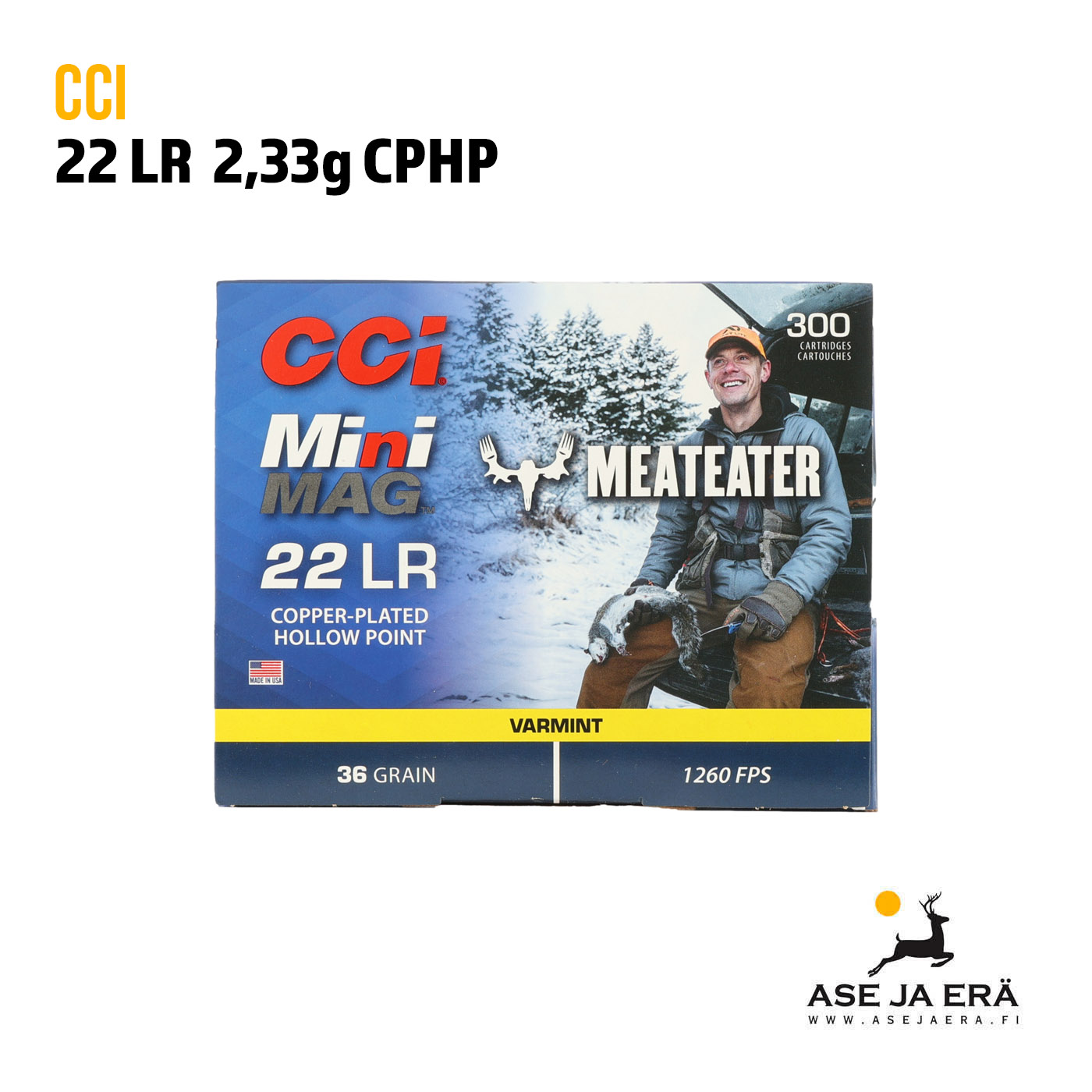 CCI MeatEater MiniMag 22LR 2,33g CPHP pienoiskiväärinpatruuna