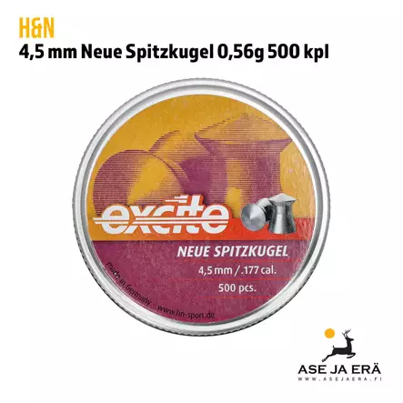 4,5 mm H&N Neue Spitzkugel 0,56g ilmakivääriluoti, 500 kpl - yleiskuva rasian kansi - 4,5 mm ilmakivääriluodit - 4047058002552 - 1
