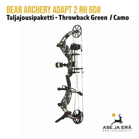 Bear Archery Adapt 2 taljajousipaketti Throwback Green / Camo - yleiskuva takaviistosta - RTS taljajousipaketit - 754806397672 - 2