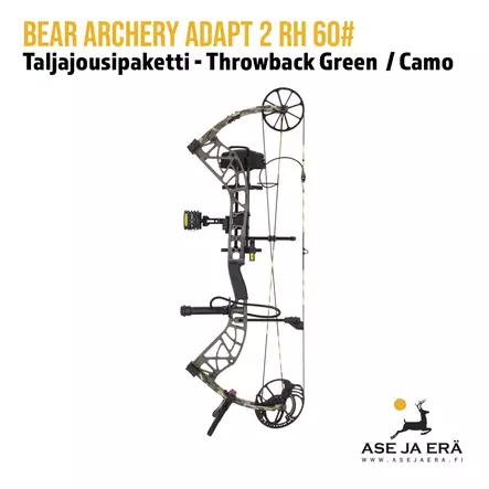 Bear Archery Adapt 2 taljajousipaketti Throwback Green / Camo - yleiskuva sivusta - RTS taljajousipaketit - 754806397672 - 1