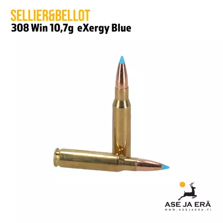 Sellier&Bellot 308 Win eXergy Blue 10,7g Kivääripatruuna, myrkytön - 308 kaliiperi - 8590690342082 - 2