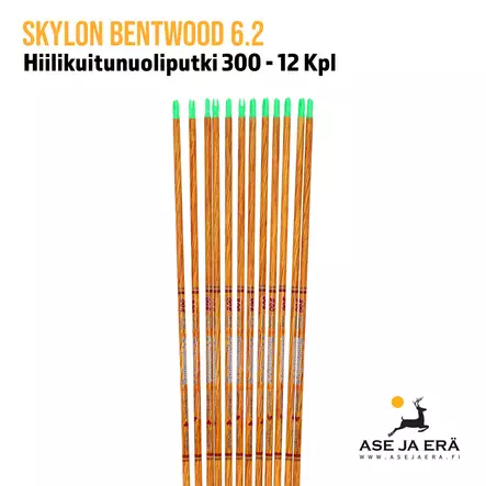 Skylon Bentwood 6.2 hiilikuitunuoliputki 300 - 12 kpl - nuoliputket peräosat ja nokit - Hiilikuituiset nuoliputket - 6426020830832 - 6