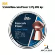 5,5mm H&N Baracuda Power 1,37g 200 kpl  ilmakiväärinluoti - Yleiskuva - 5,5 mm luodit - 4047058015002 - 10
