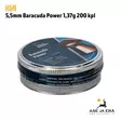 5,5mm H&N Baracuda Power 1,37g 200 kpl  ilmakiväärinluoti - Rasia kuva yläviistosta  - 5,5 mm luodit - 4047058015002 - 13