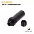 Best Fittings SIG MPX vaimenninadapteri 1/2"x20UNF kierteellä - Kierreadapteri kierteensuoja avoinna - Äänenvaimentimet ja suujarrut - 10B3AL02 - 2