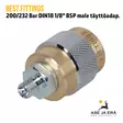 Best Fittings 200/232 Bar DIN18 1/8" BSP male täyttöadapteri - Adapterit ja liitäntäsarjat - 03M1FM02 - 3