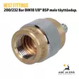 Best Fittings 200/232 Bar DIN18 1/8" BSP male täyttöadapteri - Adapterit ja liitäntäsarjat - 03M1FM02 - 2