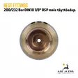 Best Fittings 200/232 Bar DIN18 1/8" BSP male täyttöadapteri - Adapterit ja liitäntäsarjat - 03M1FM02 - 6